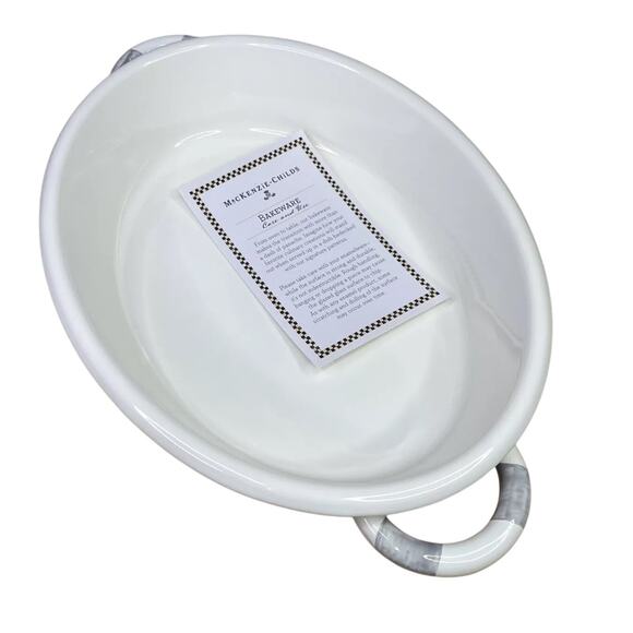 MacKenzie Childs Sterling Check Medium Oval Gratin Baking Dish Enamel Retired - Picture 6 of 16